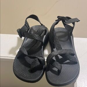 Chaco Black Adventure Sandals with Adjustable Straps